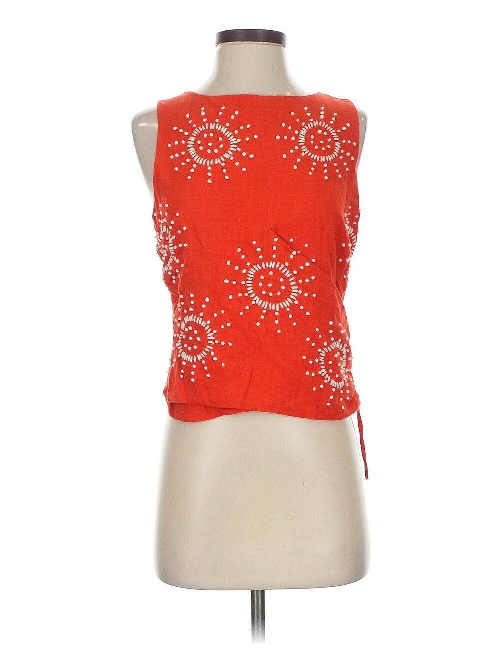 NWT Ciebon Red Beaded Sleeveless Tank Small